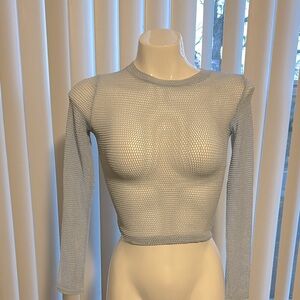 Women's Blue Mesh Top